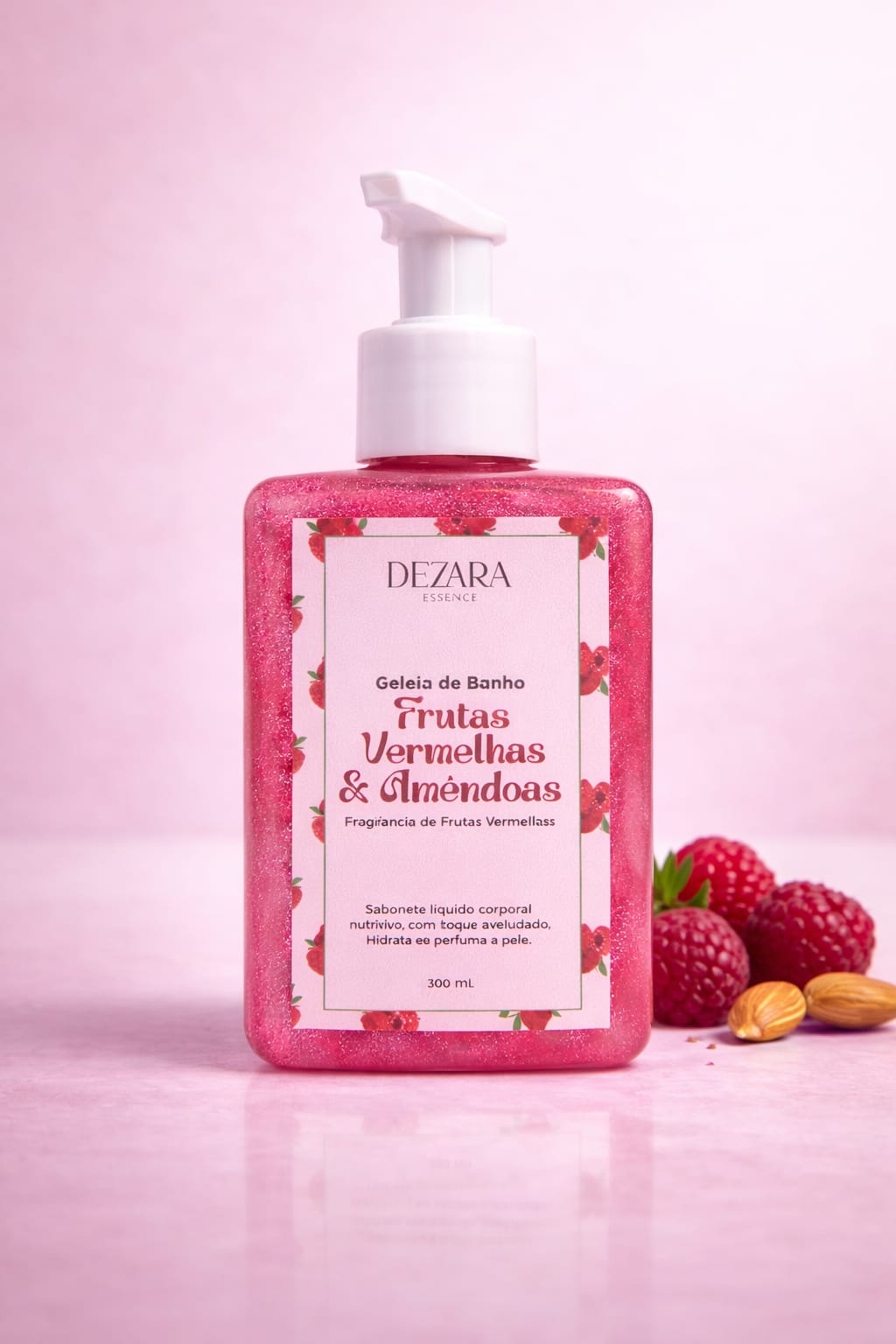 Geleia de banho Frutas vermelhas e amêndoas. 300ml 
